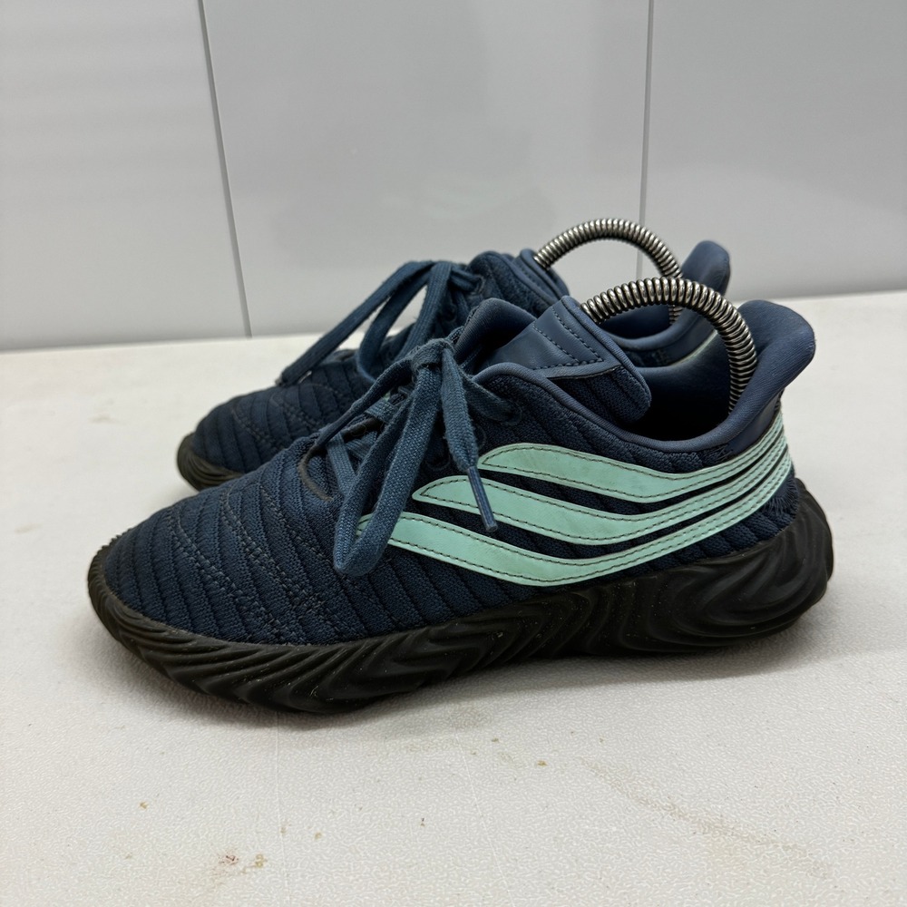 Adidas Sobakov Navy Mint Green Knit Sneakers B42009 Mens Size 6 Womens 7.5